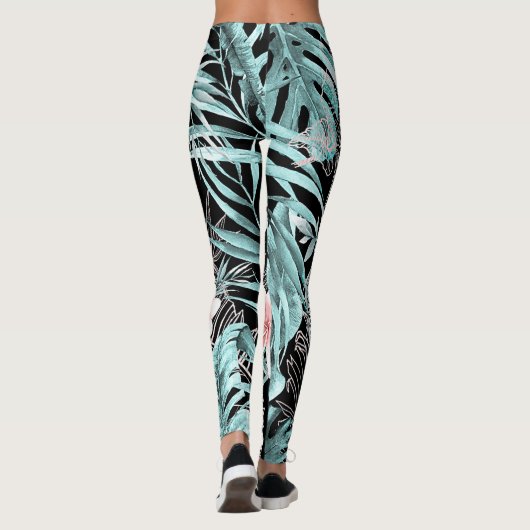 Rose Gold Tropical Paradise Island Leggings (Rückseite)