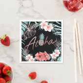 Rose Gold Tropische Ananas Aloha Luau Serviette (Beispiel)