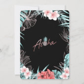 Rose Gold Tropische Ananas Aloha Luau Sweet 16 Einladung (Rückseite)