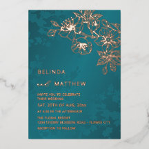 Rose Gold Türkis Florale Hochzeit