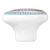 Rose Gold Turquoise Turtle Mandala Nautical Keramikknauf (Seitenansicht)