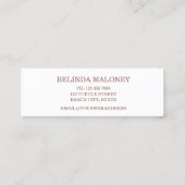 Rose Gold Turtle Pink Marbella Beach Business Card Mini Visitenkarte (Rückseite)