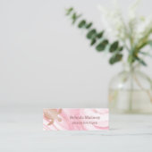 Rose Gold Turtle Pink Marbella Beach Business Card Mini Visitenkarte (Stehend Vorderseite)