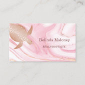 Rose Gold Turtle Rosa Marmorstrand Visitenkarte (Vorderseite)