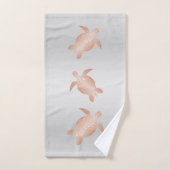 Rose Gold Turtles Grau Elegante Küste Badhandtuch Set (Handtuch)