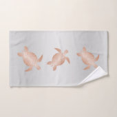 Rose Gold Turtles Grau Elegante Küste Badhandtuch Set (Handtuch)