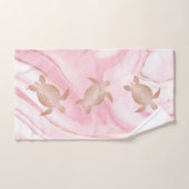 Rose Gold Turtles Tinte Marmorküste Badhandtuch Set (Handtuch)