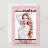 Rose Gold Tuxedo Seite Vielen Dank Dankeskarte (Vorderseite)