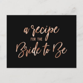 Rose Gold Typografie Brautparty Rezept Karte