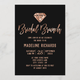 Rose Gold Typografie Bridal Brunch Einladung