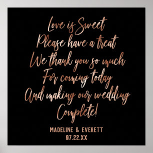 Rose Gold Typografie Liebe ist Sweet Leckerei Tabl Poster