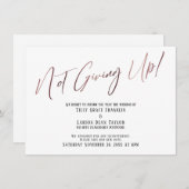 Rose Gold Typografie nicht aufgeben! Hochzeitsverz Einladung (Vorne/Hinten)