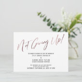 Rose Gold Typografie nicht aufgeben! Hochzeitsverz Einladung (Stehend Vorderseite)