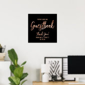 Rose Gold Typografie Unterschreiben Sie unser Gäst Poster (Heimbüro)