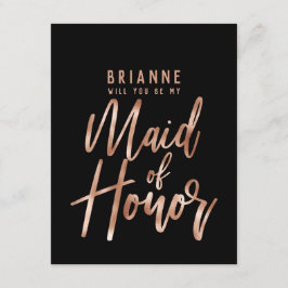 Rose Gold Typografie werden Sie meine Trauzeugin s Einladung