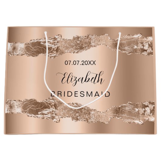 Rose Gold über Geografen Große Geschenktüte (Vorderseite)