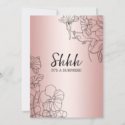 Rose Gold Überraschung 80. Geburtstag Einladung (Rückseite)