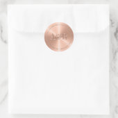 Rose Gold Umschlag Aufkleber mit Monogramm (Tasche)