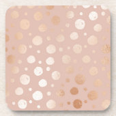 Rose-Gold- und Beige-Dots-Untersetzer Getränkeuntersetzer (Vorderseite)