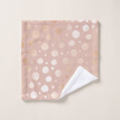 Rose-Gold- und Beige-Punktmuster Badhandtuch Set (Waschlappen)