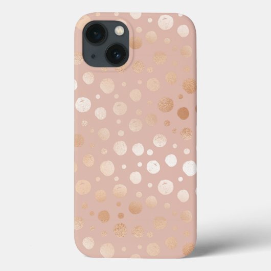 Rose-Gold- und Beige-Punktmuster Case-Mate iPhone Hülle (Rückseite)