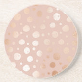Rose-Gold- und Beige-Punktmuster Getränkeuntersetzer (Vorne)