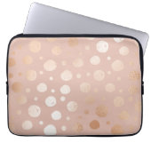 Rose-Gold- und Beige-Punktmuster Laptopschutzhülle (Vorderseite)