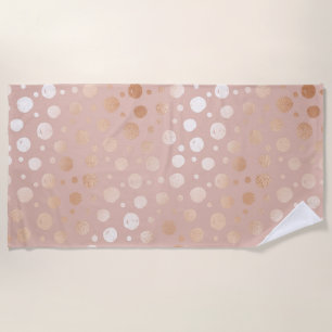 Rose-Gold- und Beige-Punktmuster Strandtuch