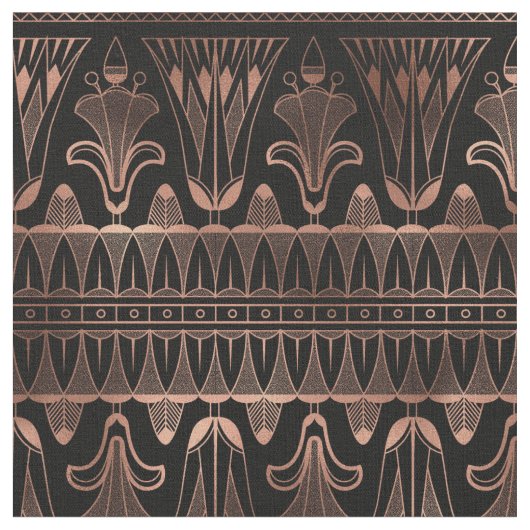Rose Gold und Black Art Déco Stoff (Nahaufnahme)