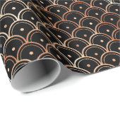 Rose Gold und Black Circles Art Deco Muster Geschenkpapier (Rolleneckpunkt)