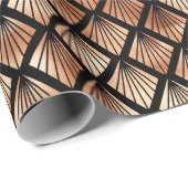 Rose Gold und Black Diamond Art Deco Muster Geschenkpapier (Rolleneckpunkt)