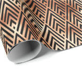 Rose Gold und Black Diamond Art Deco Muster Geschenkpapier (Rolleneckpunkt)
