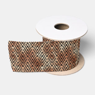 Rose Gold und Black Diamond Art Deco Muster Satinband