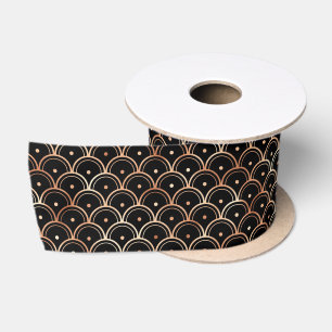Rose Gold und Black Diamond Art Deco Muster Satinband