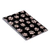 Rose Gold und Black Dog Paw Muster Notizblock (Rechte Seite)