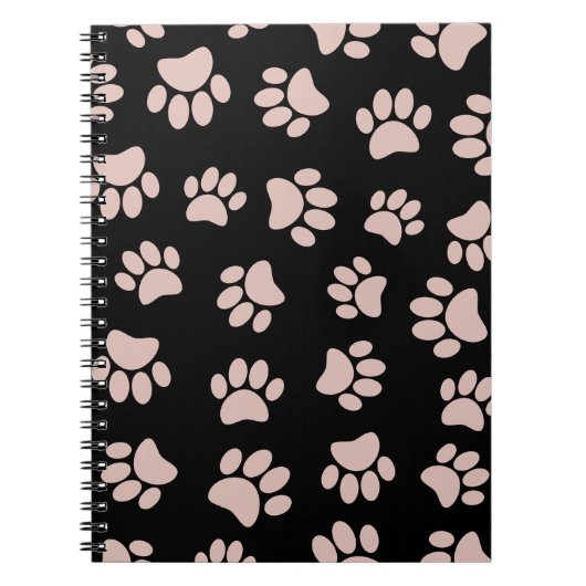 Rose Gold und Black Dog Paw Muster Notizblock (Vorderseite)