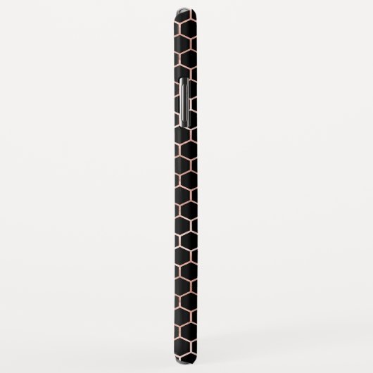 Rose Gold und Black Girly Hexagon Muster Case-Mate iPhone Hülle (Hinten/Rechts)