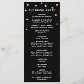 Rose Gold und Black Glam Confetti Hochzeitsprogram Programm (Rückseite)