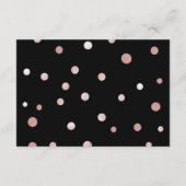 Rose Gold und Black Glam Hochzeitsempfang Beilage Begleitkarte (Rückseite)