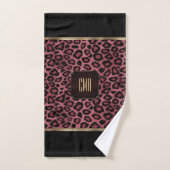 Rose Gold und Black Leopard Muster mit Monogramm Badhandtuch Set (Handtuch)