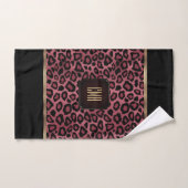 Rose Gold und Black Leopard Muster mit Monogramm Badhandtuch Set (Handtuch)