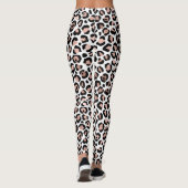 Rose Gold und Black Leopard Print Animal Print Leggings (Rückseite)