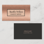 Rose Gold und Black Makeup Artist Salon Glitzer Visitenkarte (Vorne/Hinten)