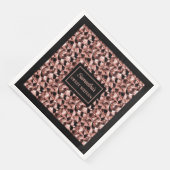 Rose Gold und Black Napkins Elegantes Party Wrap Serviette (Ecke)