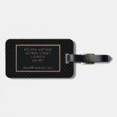 Rose Gold und Black Polka Dot Gepäckmarke Gepäckanhänger (Rückseite horizontal)