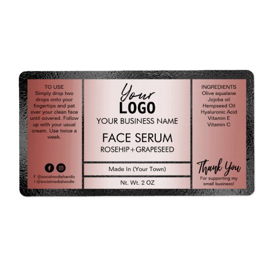 Rose Gold und Black Shine Effect Oil Serum (Vorne)