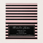 Rose Gold und Black Stripe Haare und Makeup Visitenkarten (Innenseite Aufgefaltet)