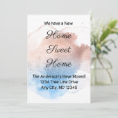 Rose Gold und Blue Splash Moving Ankündigung (Stehend Vorderseite)