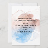 Rose Gold und Blue Splash Moving Ankündigung (Rückseite)