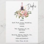 Rose Gold und Blush Blumenstrauß Tee Party Getränk Flyer (Vorne)